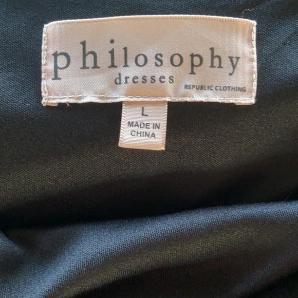 Philosophy Tiered Scallop Ruffle Shift Little Black Dress Size Large - Picture 5 of 9